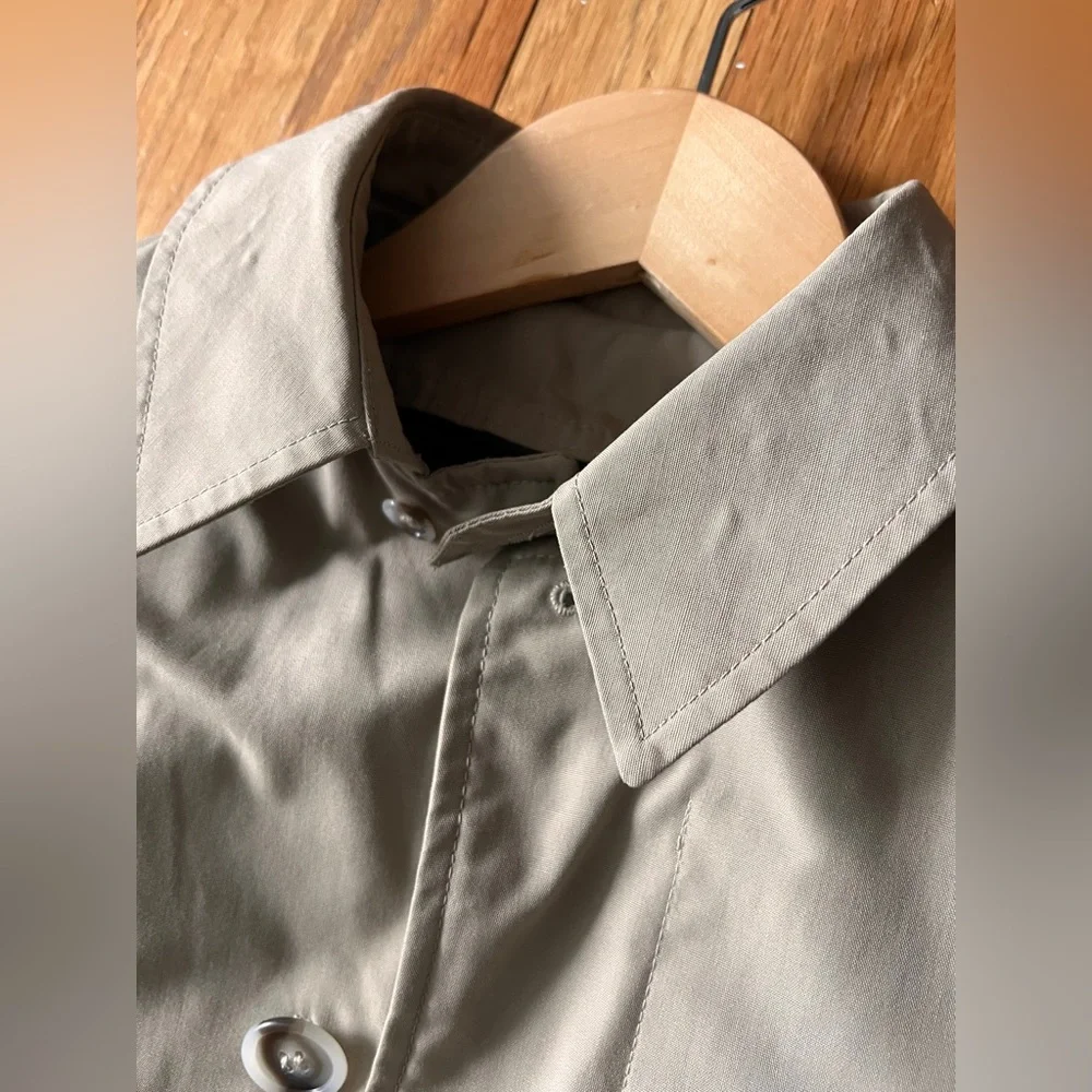 Vintage Sears Trench Coat Boyswear full zip removable Lining Tan Khaki Unisex